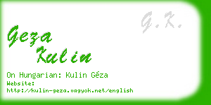 geza kulin business card